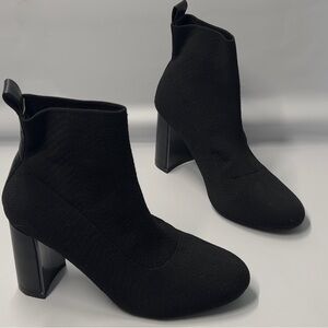 BCBG Women’s 7 Black Pull On Bootie Ankle Boot High Heel.